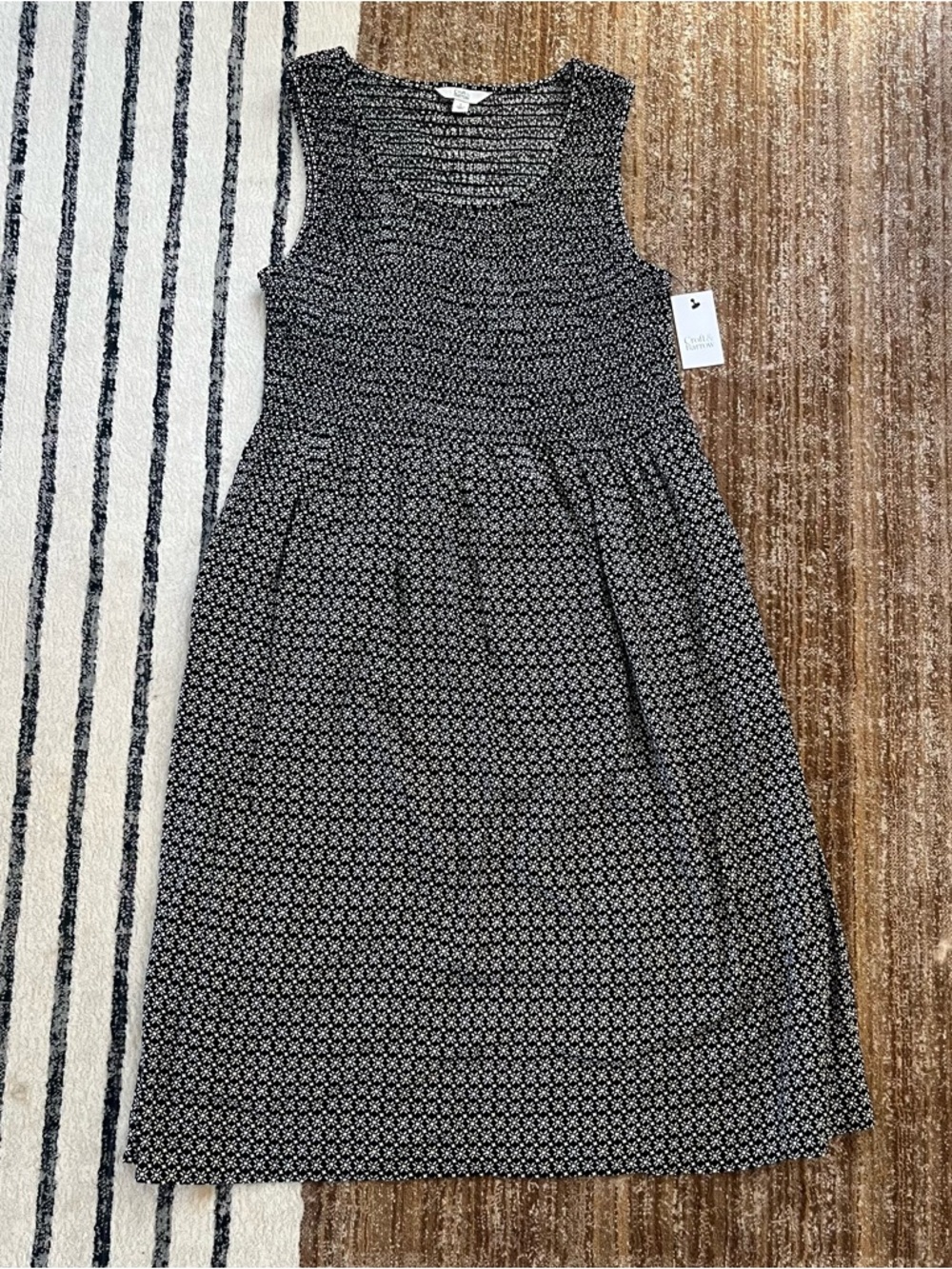 croft & barrow Black and White Floral Midi Dress